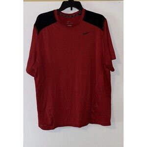 Nike Dri-Fit Red Black Men's size 2XL S/S Athletic Shirt Gym Active  Chest 46"